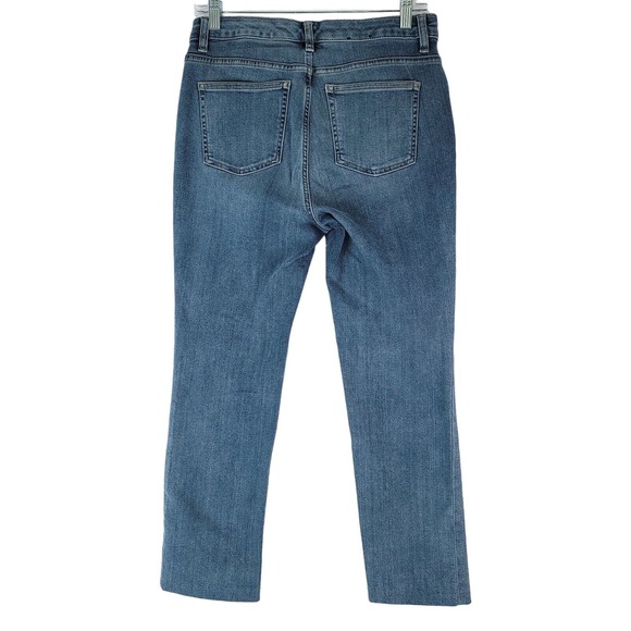 Chaps Denim Daniella Curvy Womens Size 8P Straight Leg Stretch Light Wash Blue - Picture 2 of 8